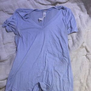 lululemon athletica Soft Blue V-Neck Tee